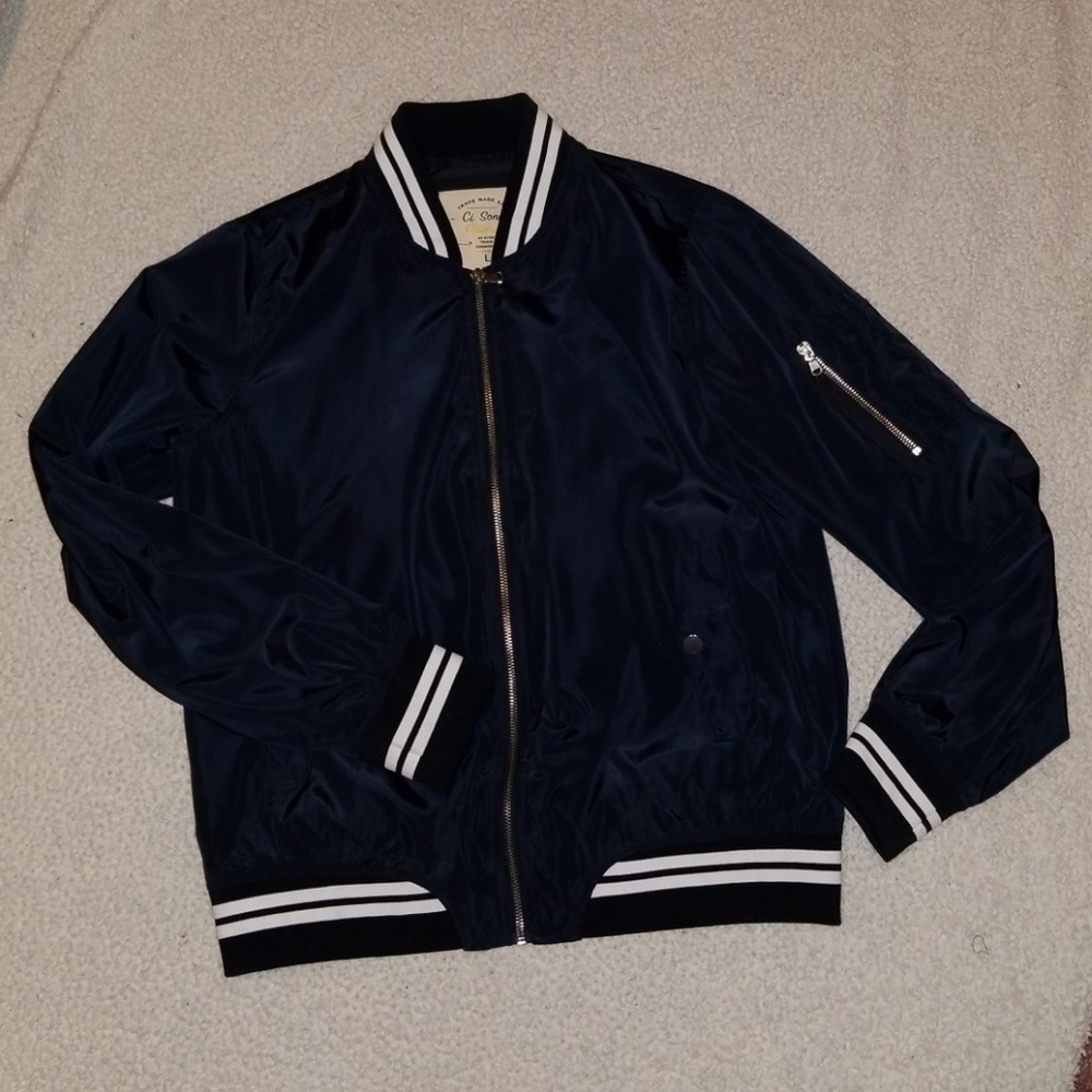 Ci Sono Navy Blue Bomber Jacket